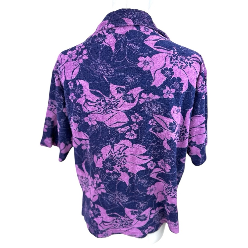 Sundry‎ NWT Size Small Retro floral button down terry cloth shirt - Picture 6 of 15